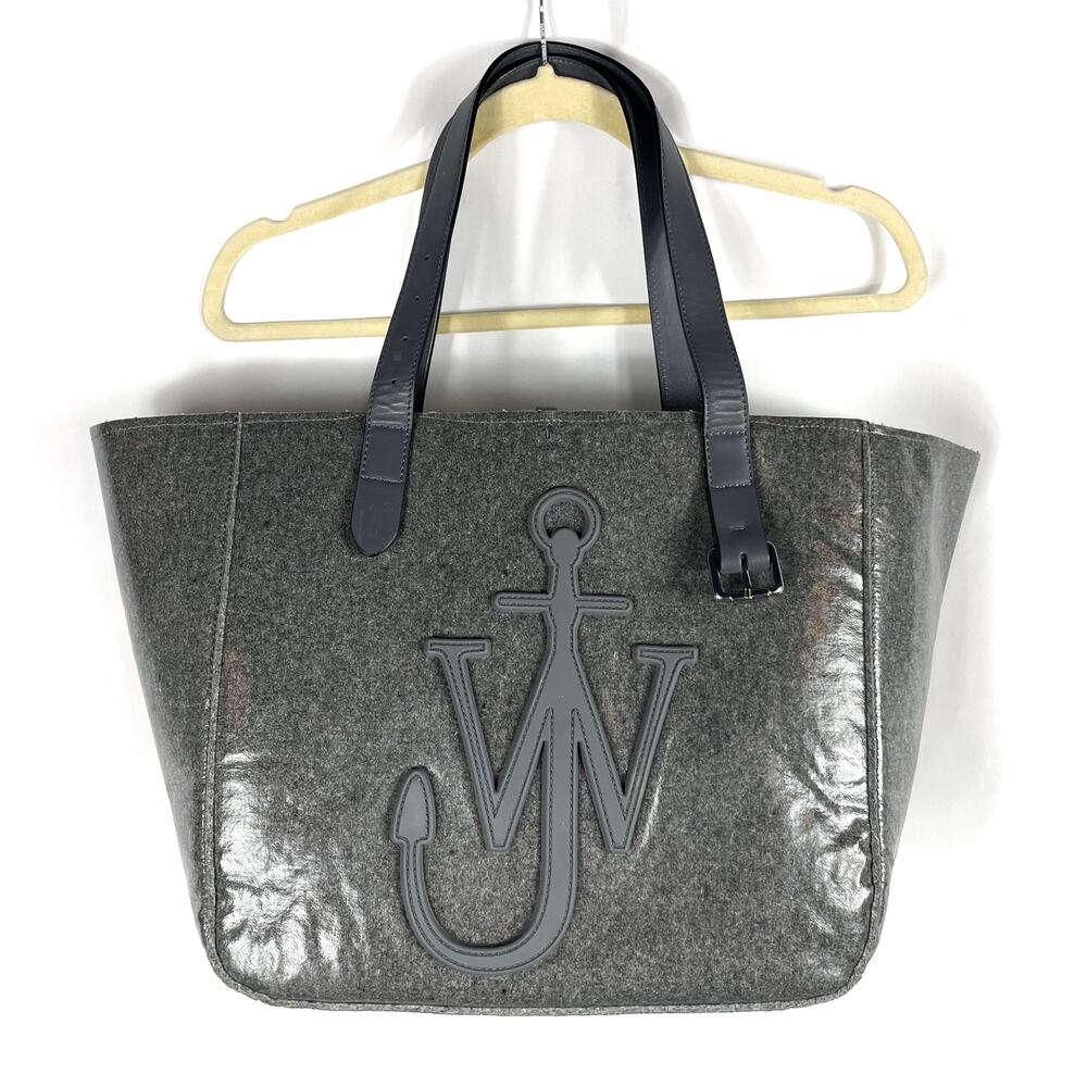 JW Anderson Belt Tote Bag‎ Gray Double Strap Leather Details